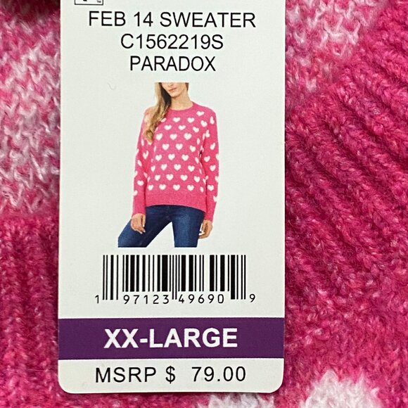 NWT Vince Camuto Sz 2XL Sweater Pink White Heart Print Valentines Day Love - Picture 12 of 12